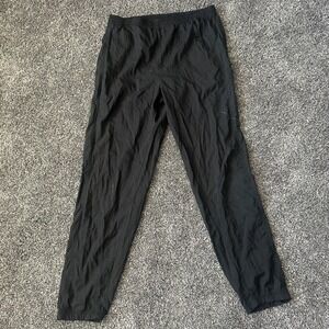 Y2K Reebok Track Pants Black Nylon‎ Windbreaker Joggers Vintage 90s Size M